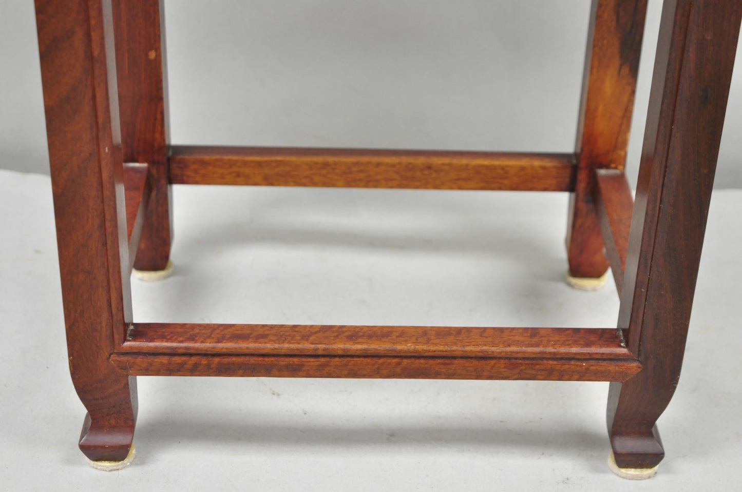 Vintage Chinese Hardwood Small Pedestal Plant Stand Side Table