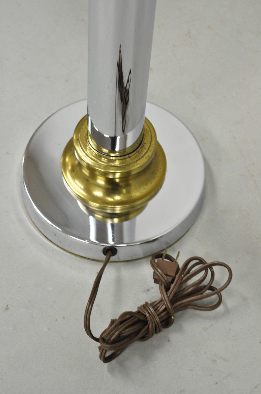 Vintage Mid Century Modern Chrome Ball & Column George Kovacs Style Table Lamp