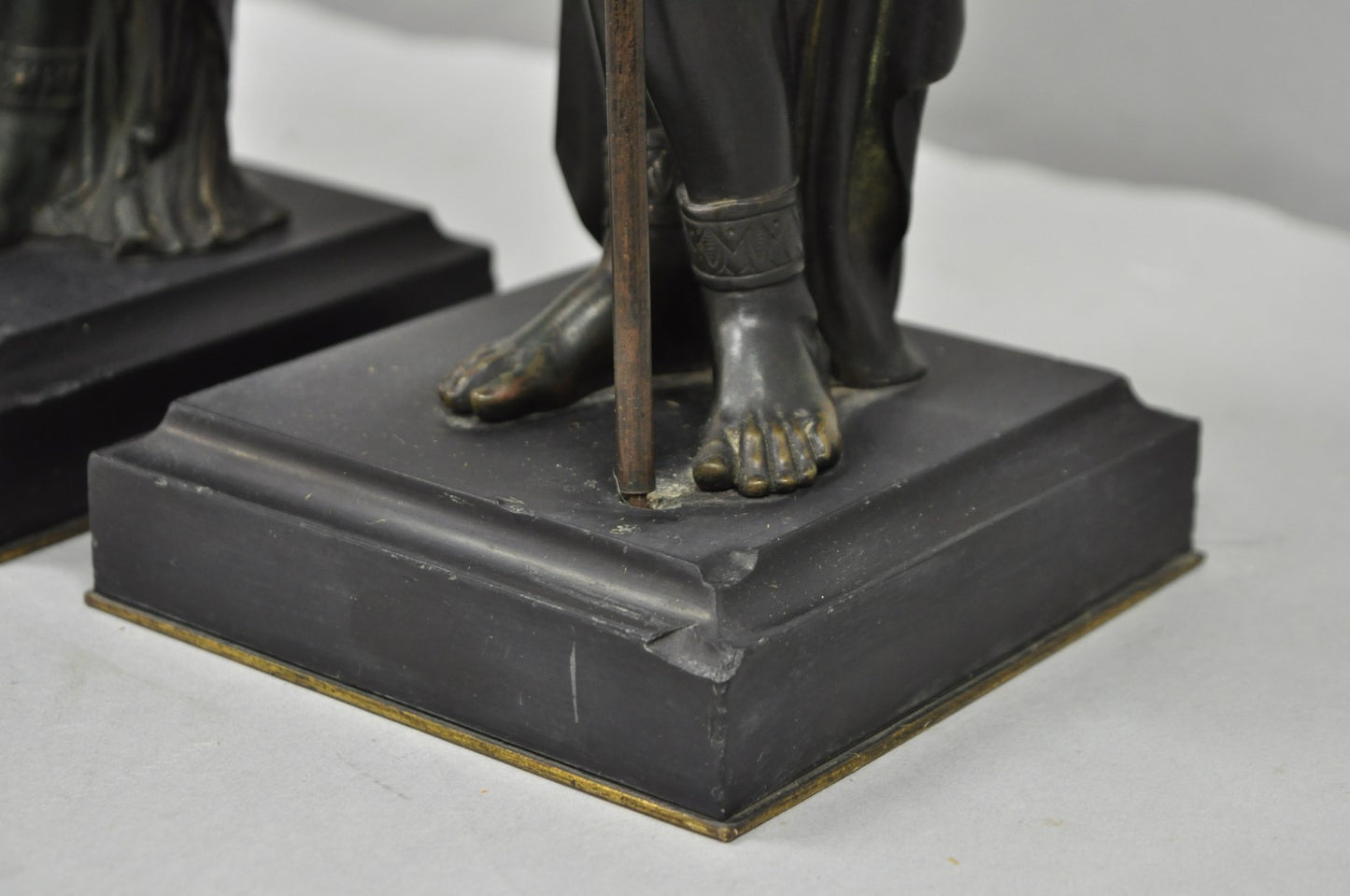 Egyptian Revival Bronze Priest & Priestess Figures after Émile Louis Picault