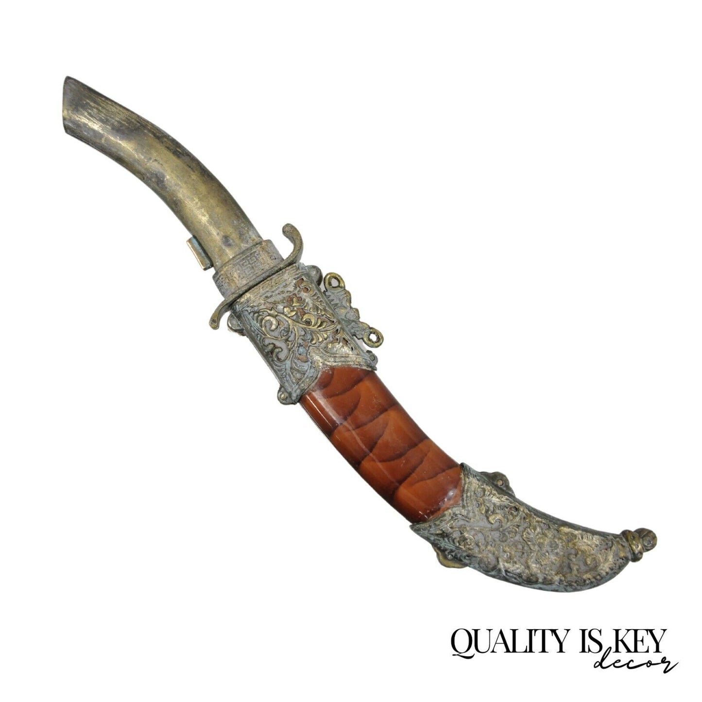 Decorative Persian Arab Decorative Metal Dagger Knife in Sheath