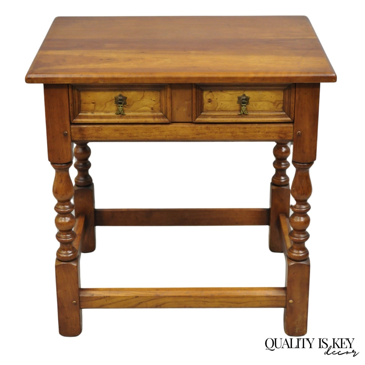 Antique L & J G Leopold Stickley Jacobean Cherry Wood One Drawer End Side Table