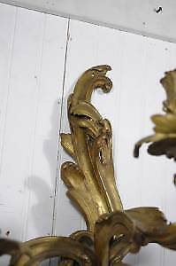 Stately Antique 19th C French Bronze Acanthus Rococo Candle Holder Wall Sconce