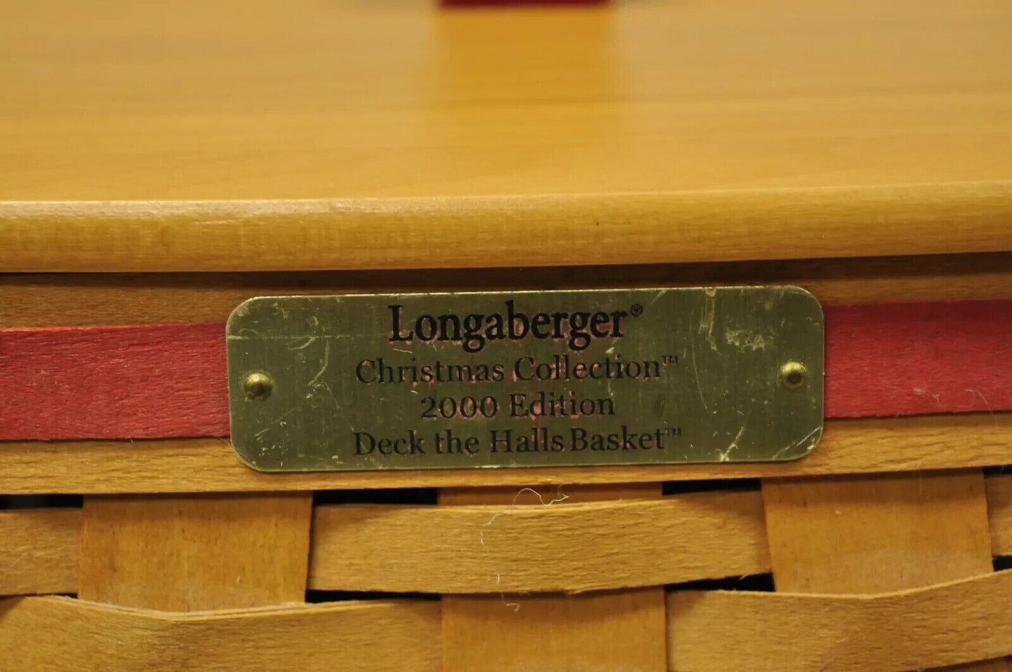 Vintage Longaberger Christmas Edition 2000 Edition Deck the Halls Basket w/ Lid