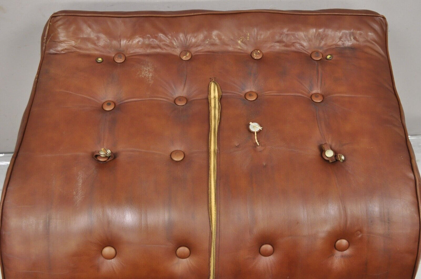 "New York" Brown Leather Lounge Chair by Katavolos Littell Kelley for Laverne