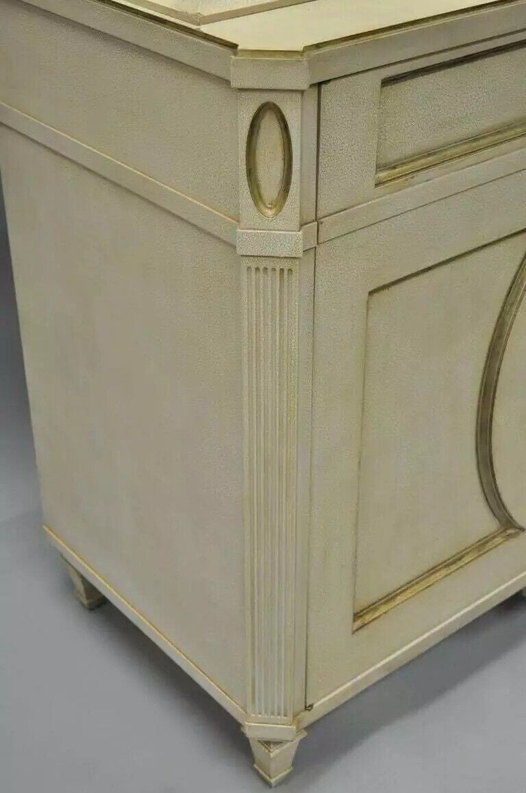 Decca French Neoclassical Louis XVI Style Cream & Gold Bar Cabinet Buffet (B)