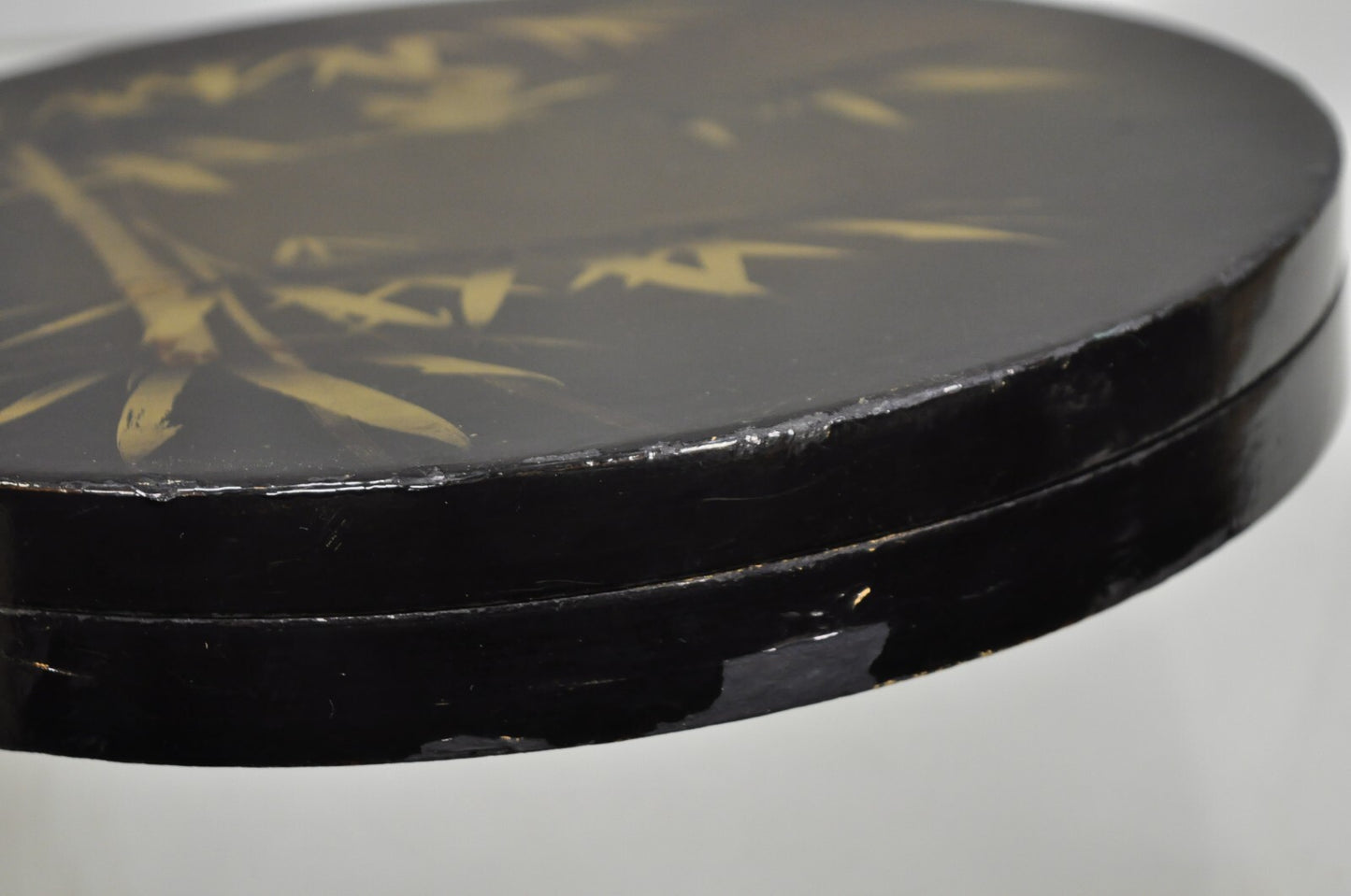 Vintage Japanese Porcelain Sweet Meat Serving Dish Set in Black Lacquer Box