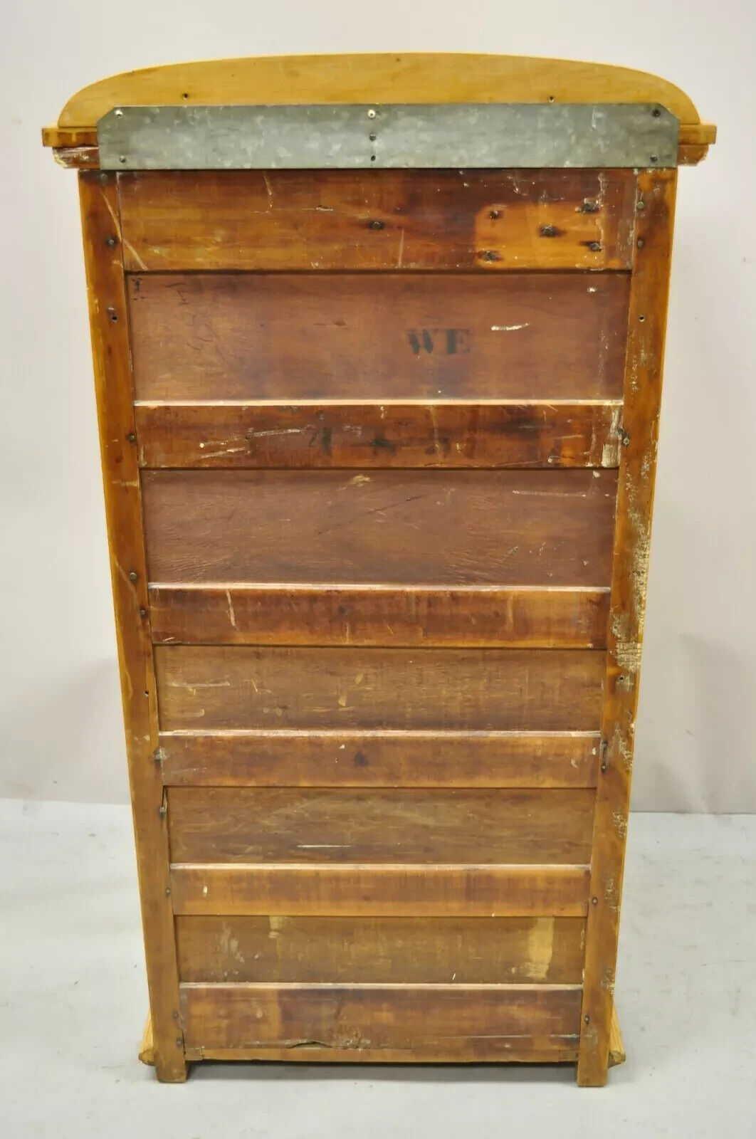Antique Colonial Maple Wood Tall Lingerie Chest Washstand Bedroom Dresser