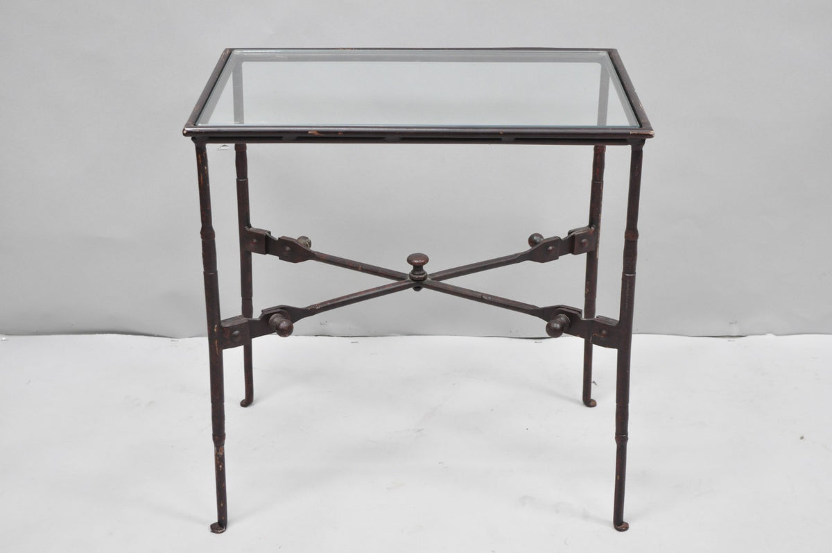 Industrial Modern Giacometti Style Wrought Iron Side Table by Pottery Barn