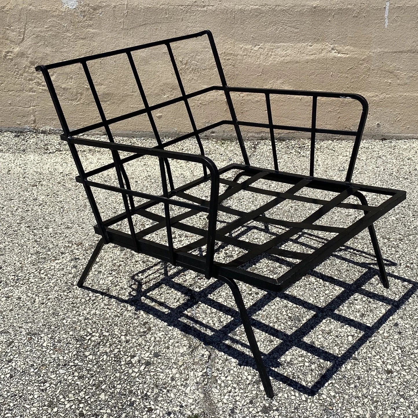 Vintage Mid Century Modern Wrought Iron Arthur Umanoff Style Lounge Chair