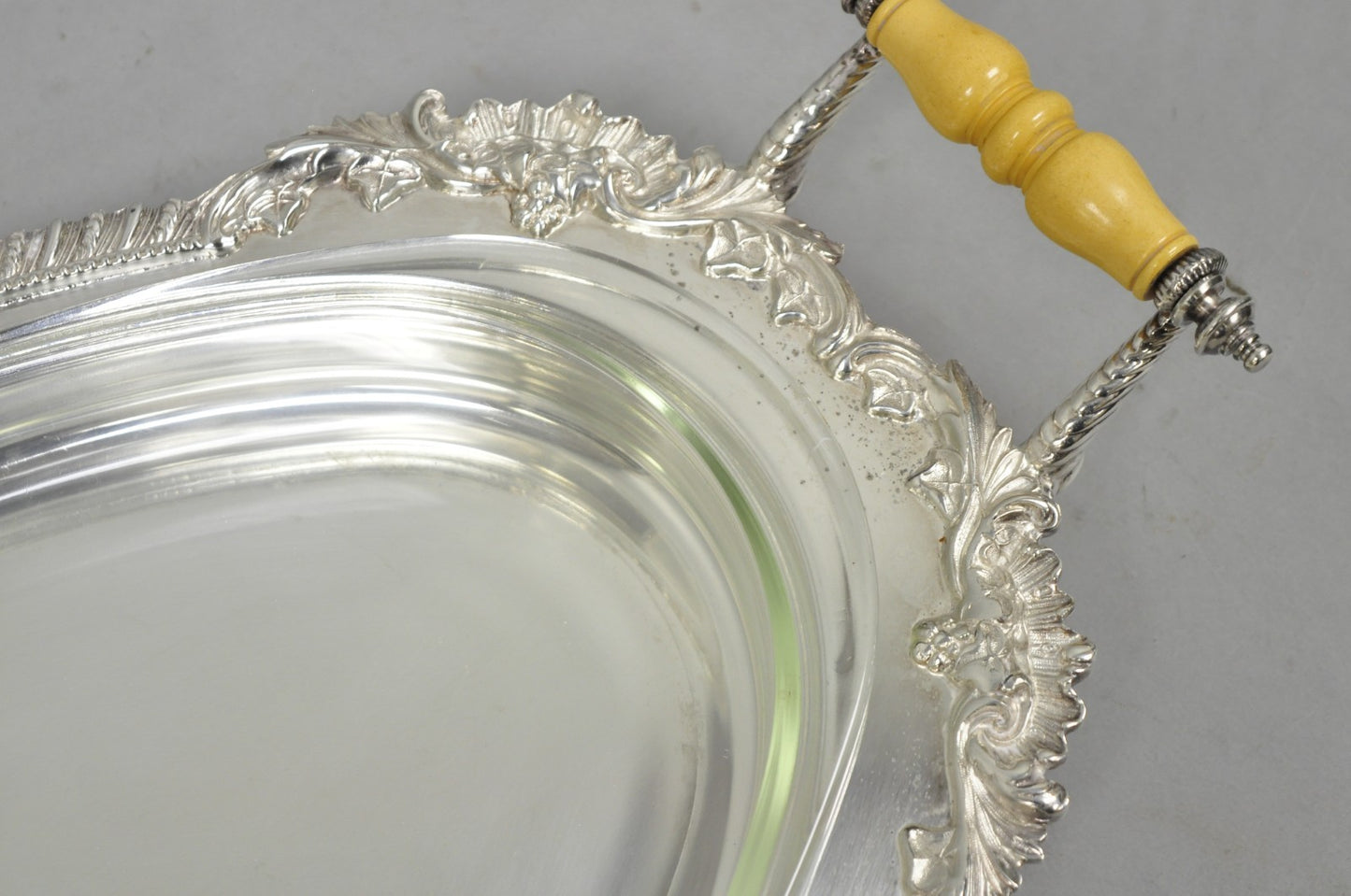 Antique Crown Silver Victorian Silver Plated Large Footed Serving Dish Platter