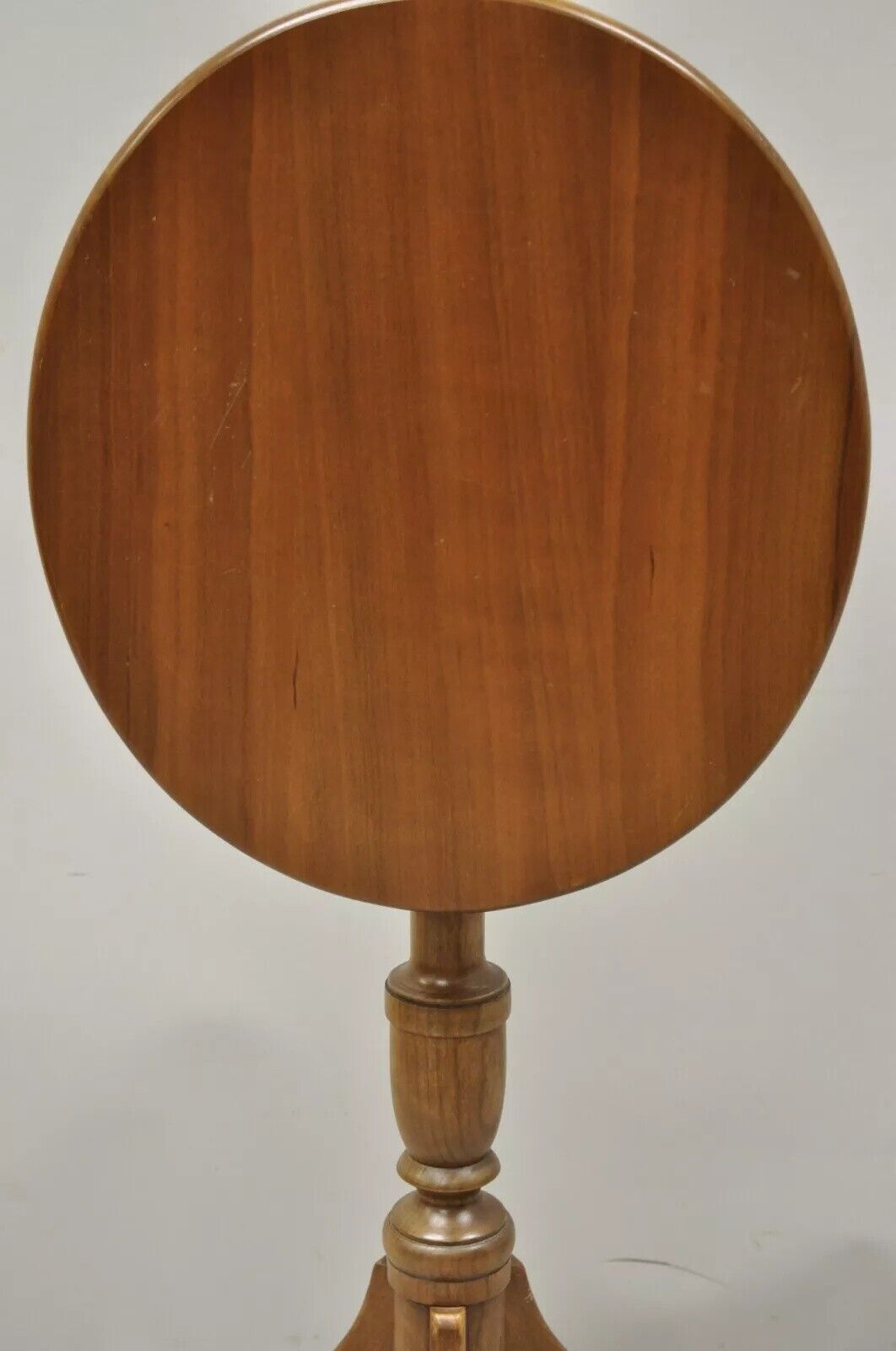 Sheraton Federal Style Solid Cherry Wood Oval Tilt Top Tea Table by Norm Baylis
