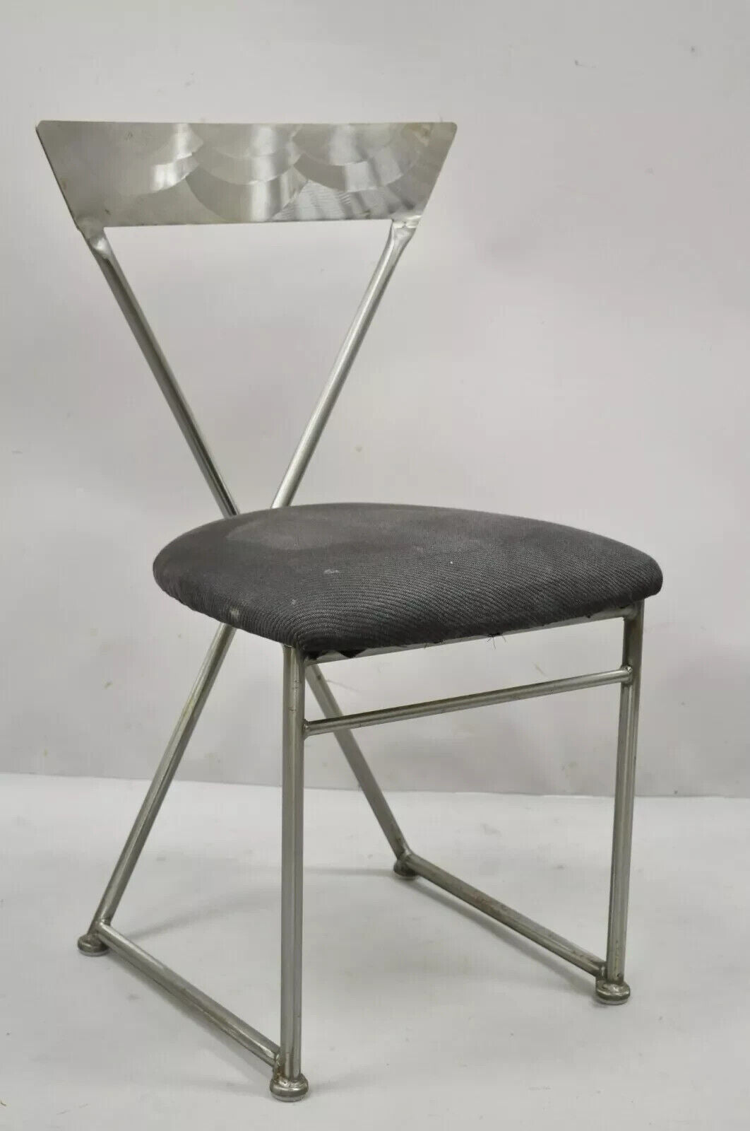Shaver Howard Italian Modernist Brushed Steel Metal Dining Chairs - Set of 4