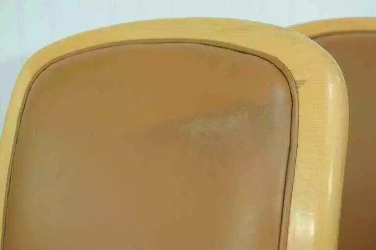 Jack Lenor Larsen Mid-Century Modern Maple and Leather Dining Chairs - Set of 8
