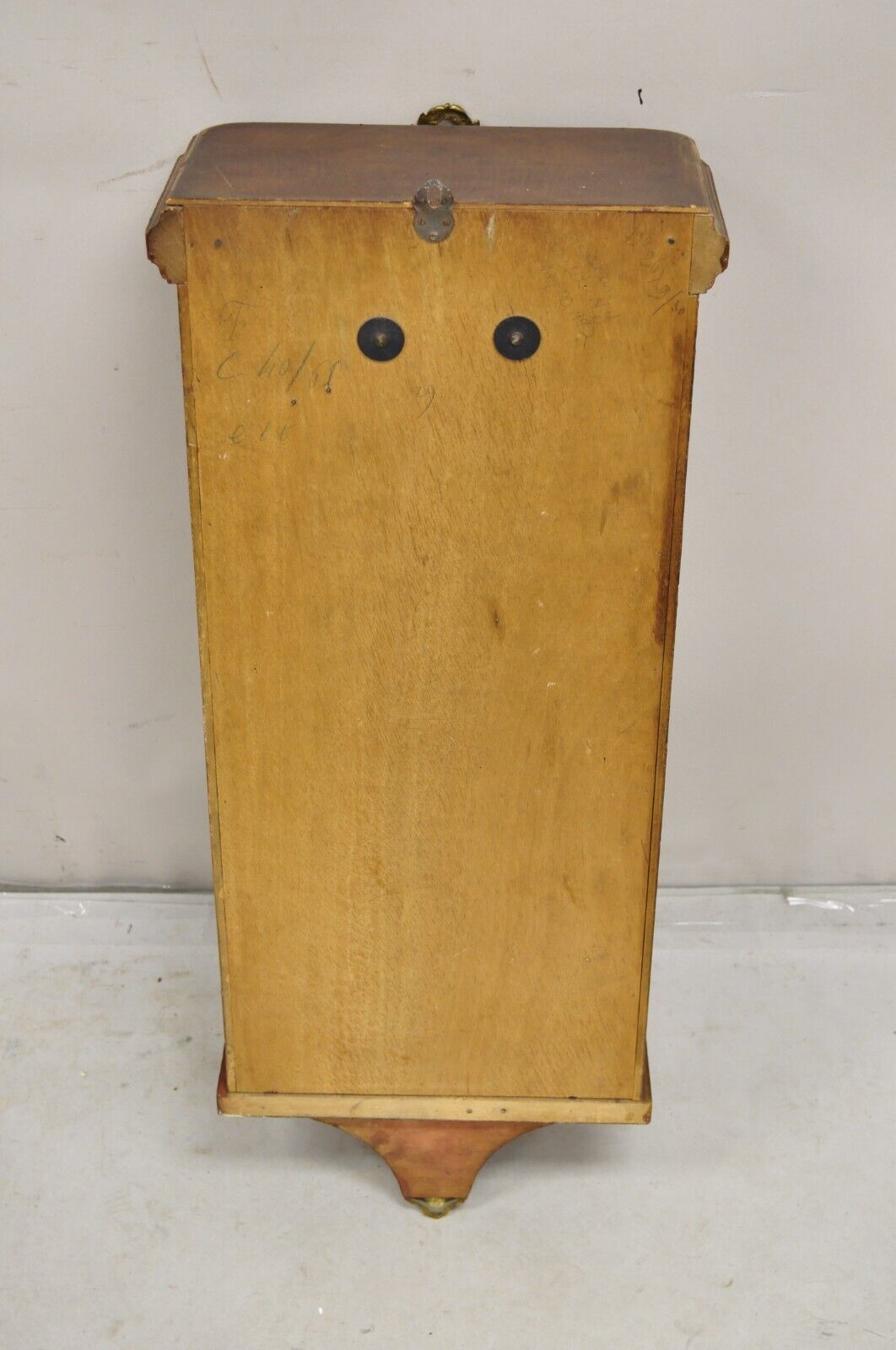 Antique German Inlaid French Style Box Wall Clock 8 Day with Westminster Chime