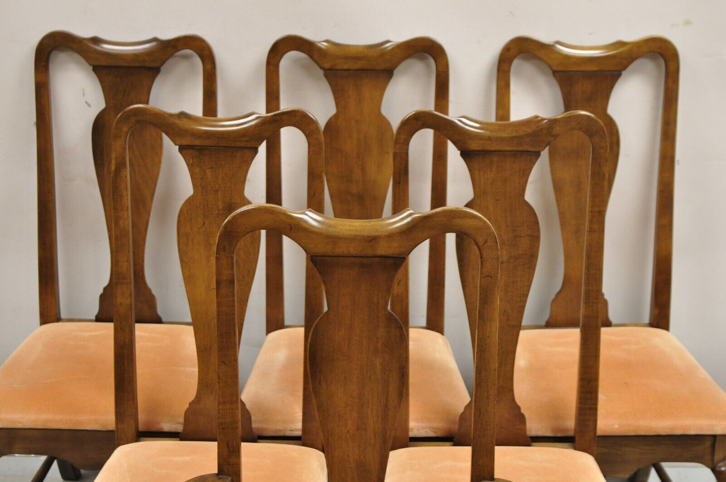 Ethan Allen Classic Manor Maple Stretcher Base Dining Chairs 15-6001 - Set of 6