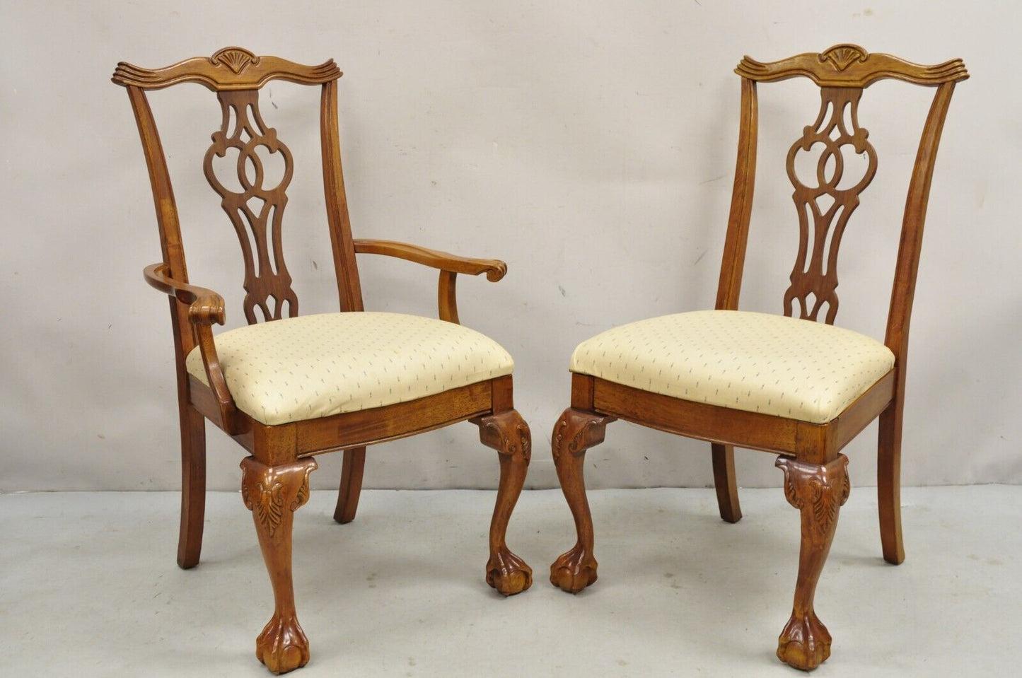 Chippendale Style Mahogany Ball and Claw Dining Chairs by Henry Link - Set of 6