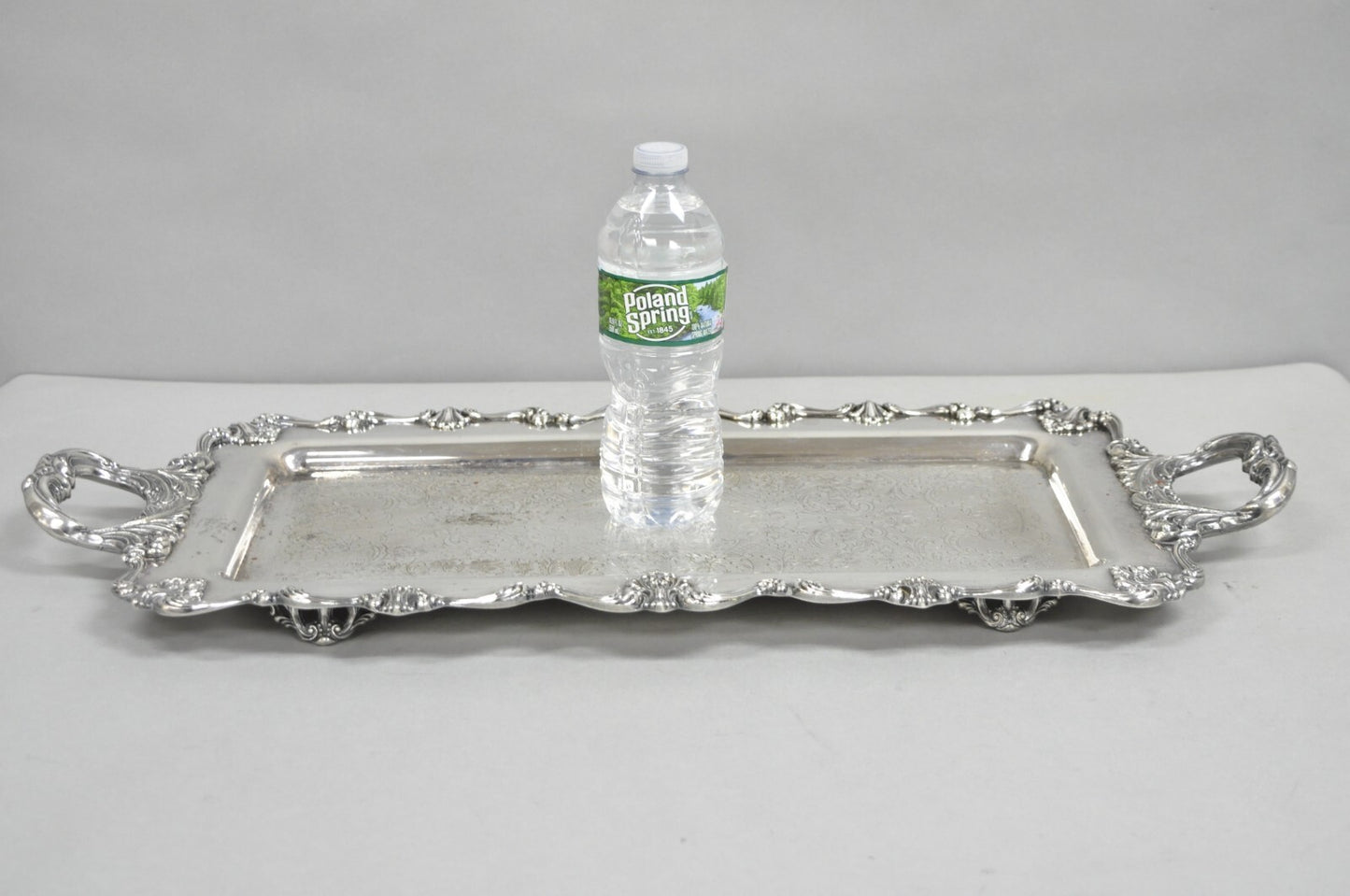 W&S Blackinton Victorian Silver Plated Narrow Serving Platter Dish Bar Tray