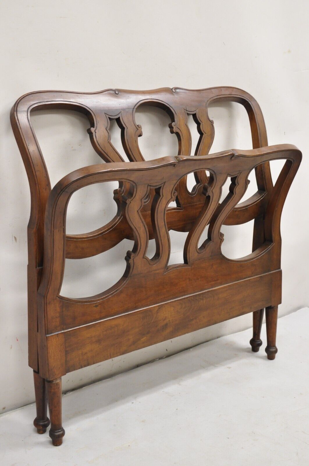 Vintage French Provincial Italian Cherry Wood Georgian Twin Bed Frame Daybed