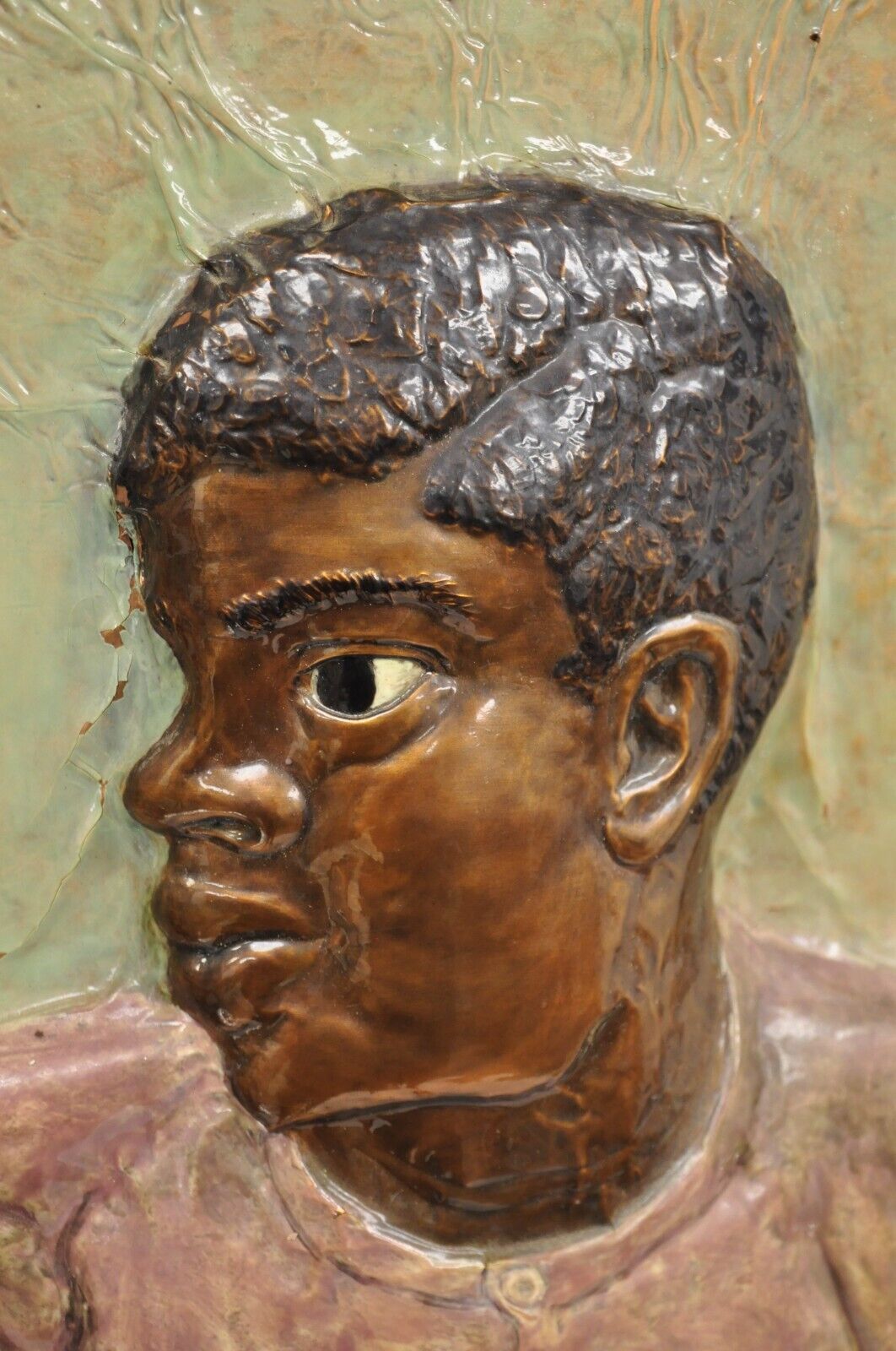 Alma Ibacache 3D Debossed Painted Copper Metal Wall Art Brazilian Lumberjack