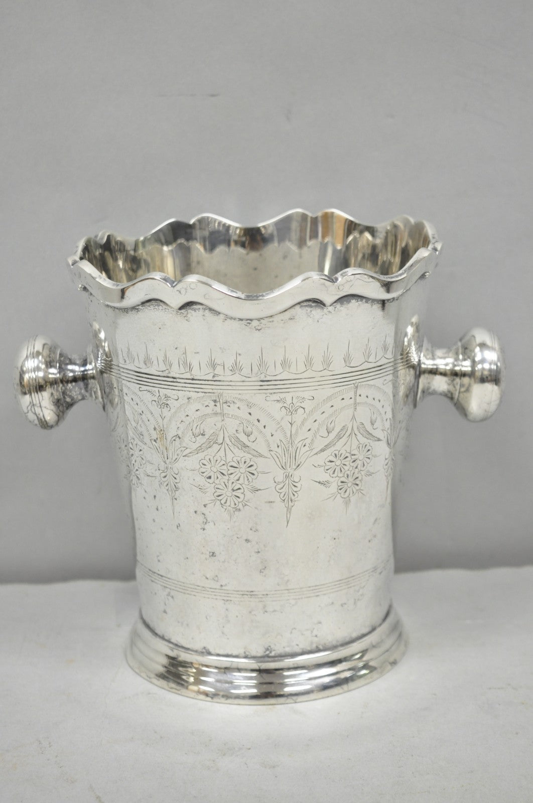 Antique Silver Plated English Regency Style Champagne Chiller Ice Bucket, India