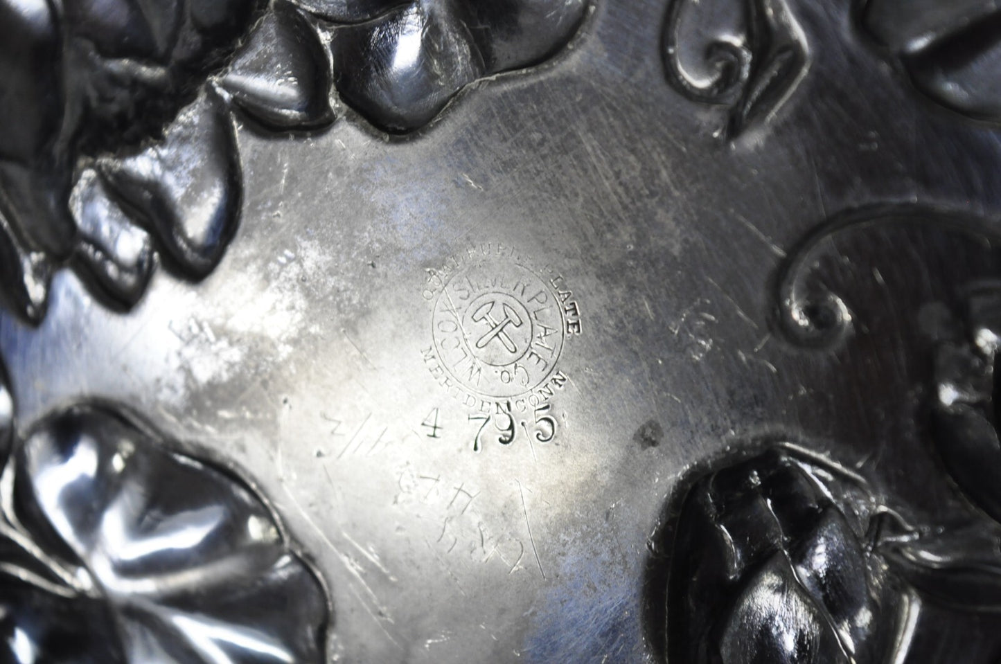 Antique Wilcox English Regency Silver Plated Floral Repousse Bride's Basket