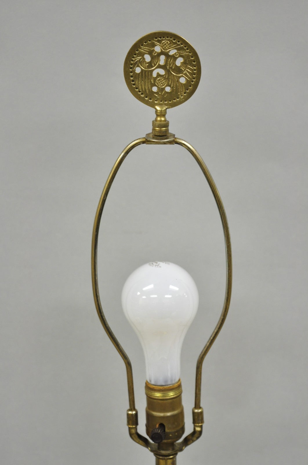 Vintage Chinoiserie White Porcelain Fretwork Cherry Blossom Tree Table Lamp