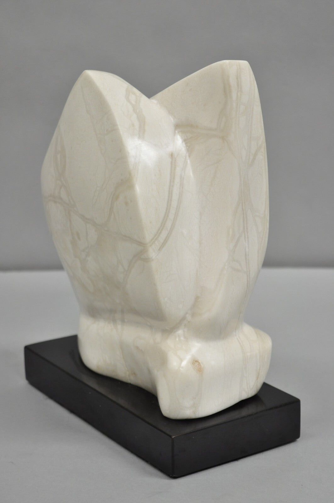 Morton Gaffin Modernist Carved White Alabaster Abstract Sculpture