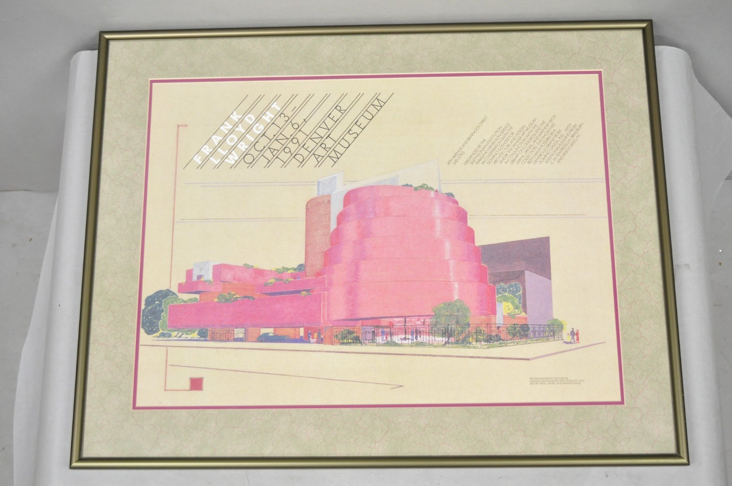 Frank Lloyd Wright Guggenheim Museum Sketch 1991 Denver Art Museum Poster Print