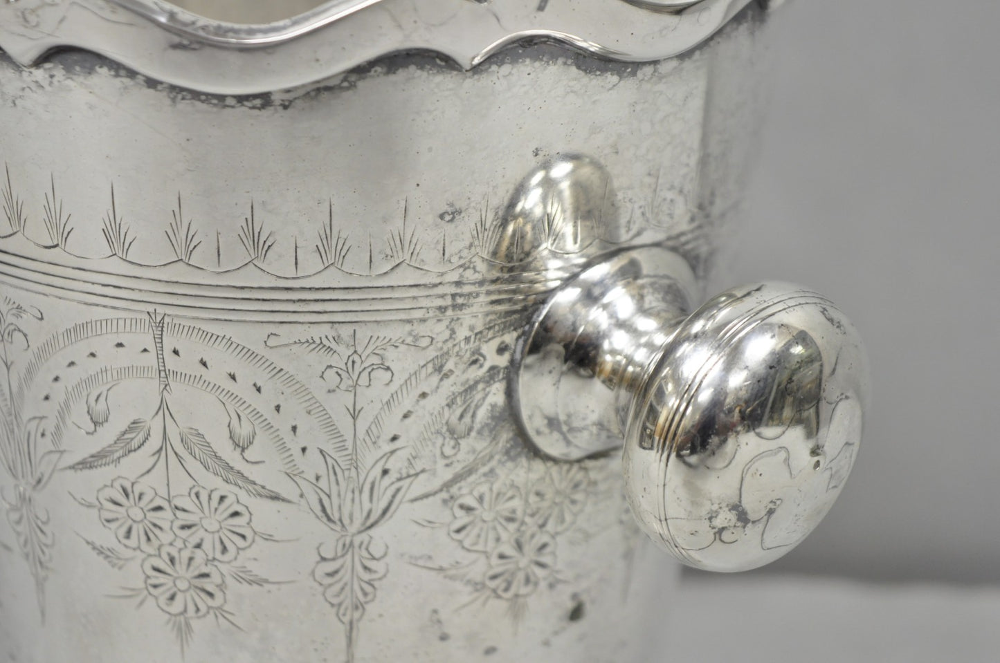 Antique Silver Plated English Regency Style Champagne Chiller Ice Bucket, India