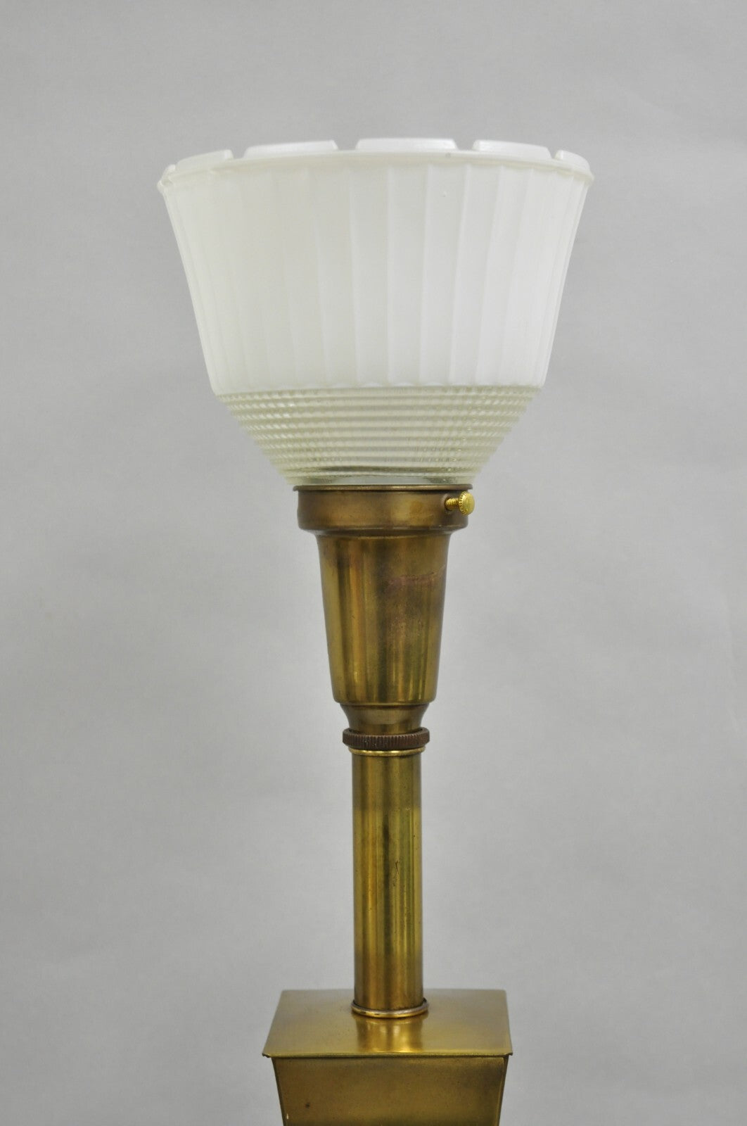 Vintage Chinoiserie Oriental Patinated Brass Jardiniere Table Lamp Attr. Chapman