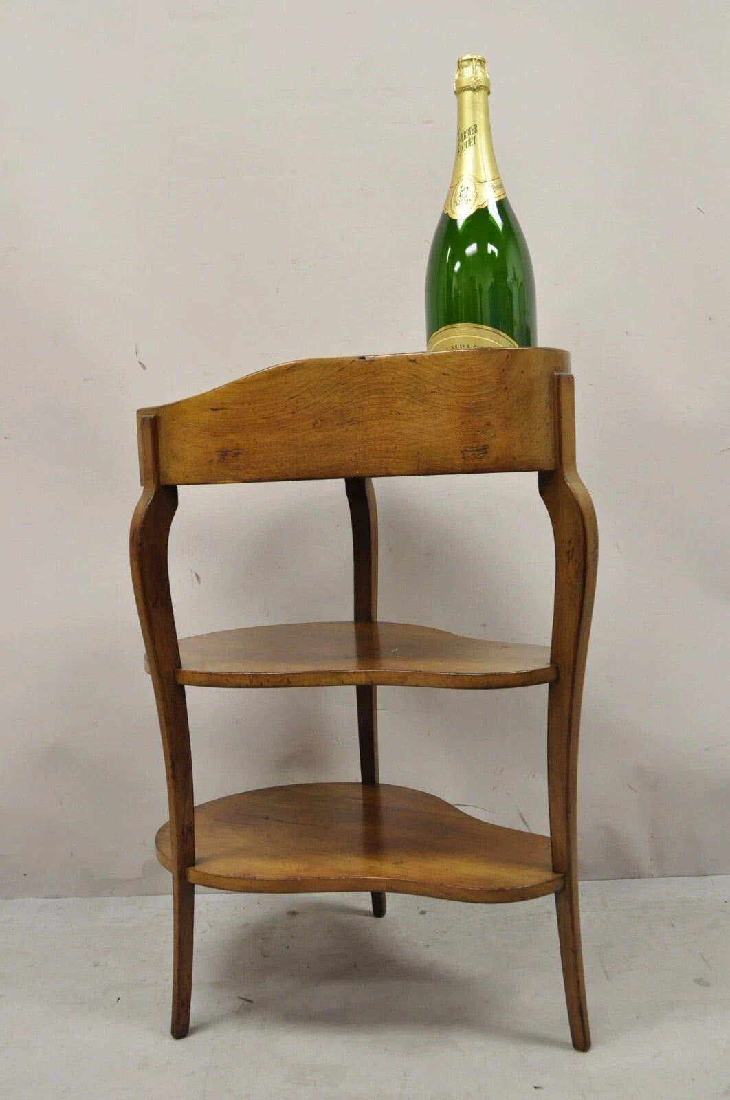 French Country Provincial Biedermeier Cherry Marble Side Table Ice Bucket Holder