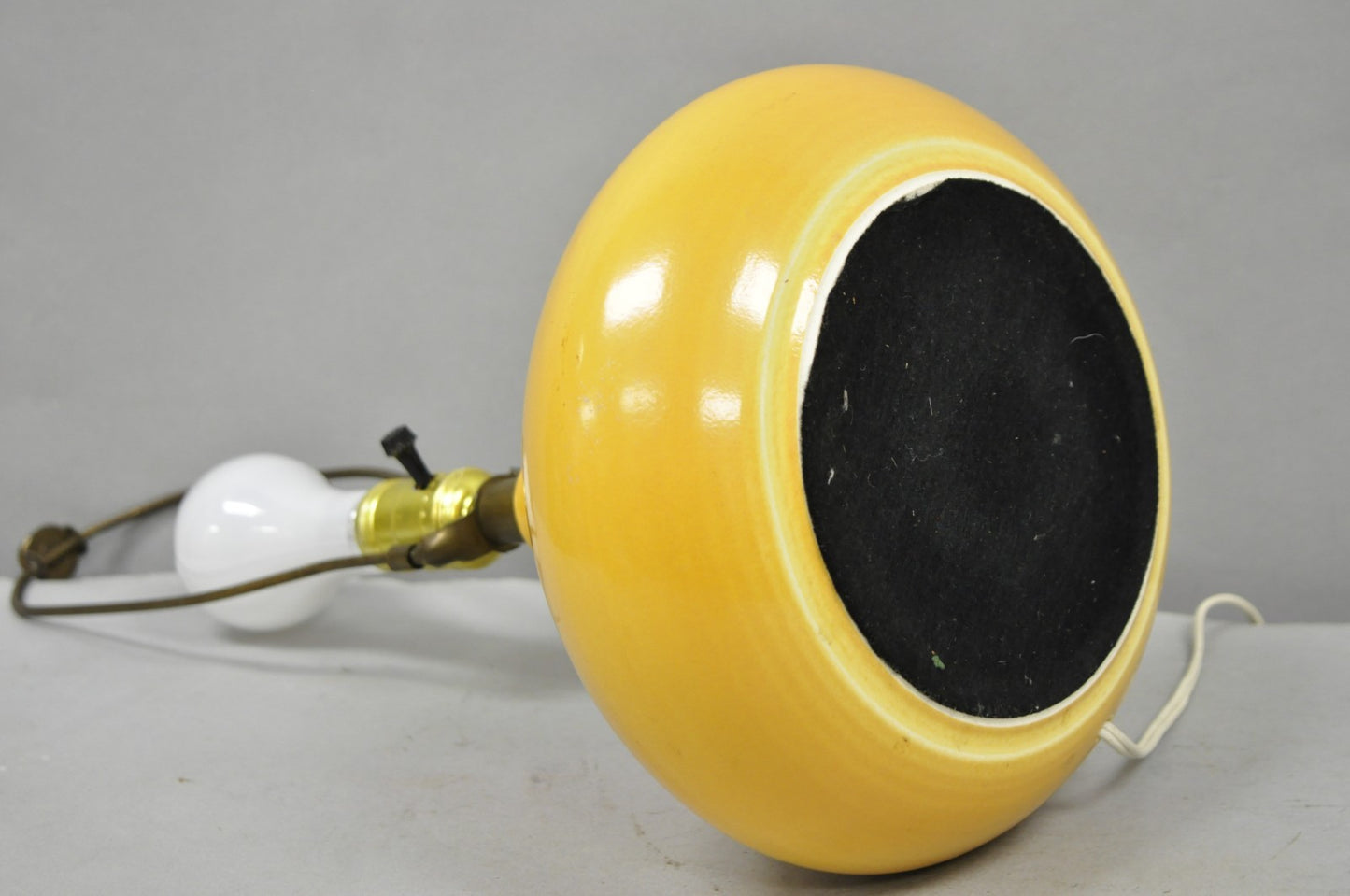 Mid Century Modern Lotte and Gunnar Bostlund Mustard Yellow Ceramic Table Lamp