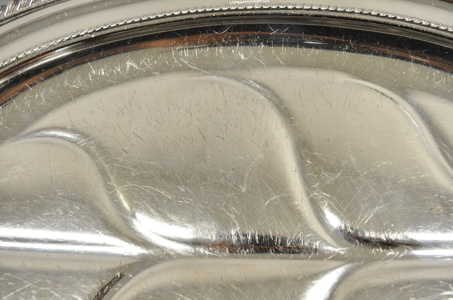 Antique English Victorian Silver Plated Paw Foot Meat Cutlery Chaffing Dish Tray