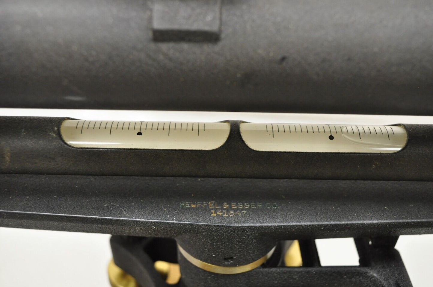 Antique Keuffel & Esser Co 141547 Surveyors Compass in Case w Wooden Tripod Base