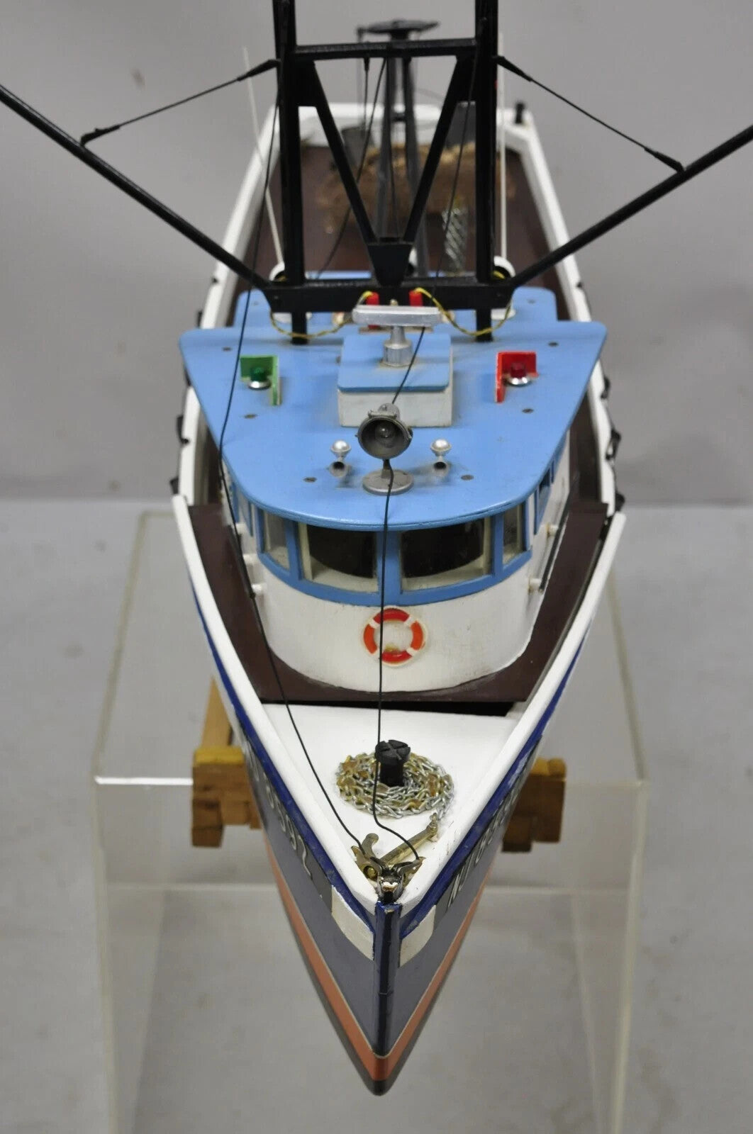 Vintage Arts & Crafts Large 48" Fishing Shrimp Boat Ship Model A - Rab NJ 8592