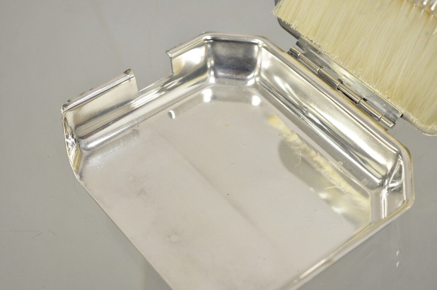 Sheffield Silver Co. USA Silver Plated Butlers Crumb Catcher Tray w/ Broom