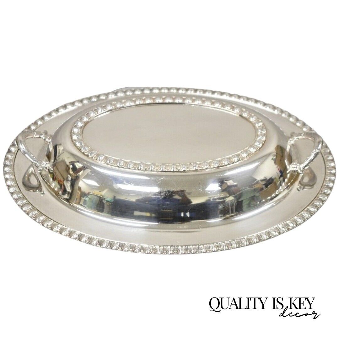 Vintage WM Rogers Fenwick Silver Plated Lidded Vegetable Serving Platter