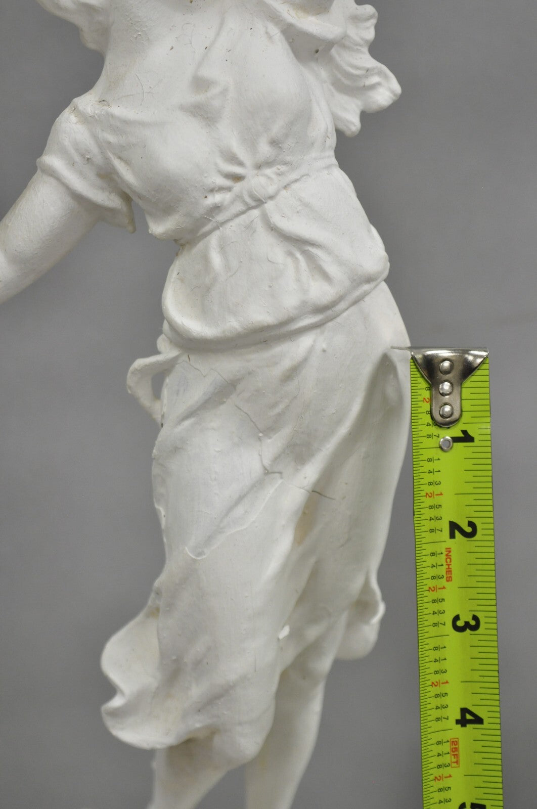 Antique French Renaissance White Painted Metal "Musicians" Table Lamps - a Pair