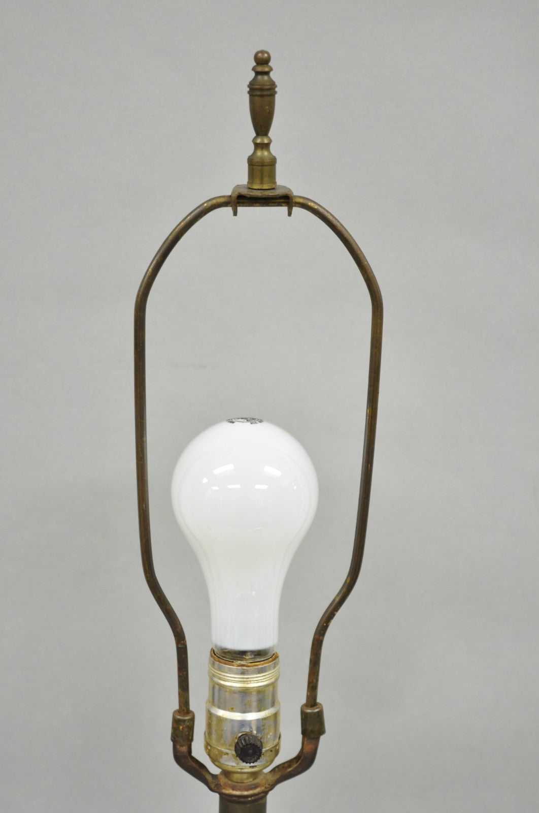 Antique French Empire Patinated Bronze Candlestick Column Bouillotte Table Lamp