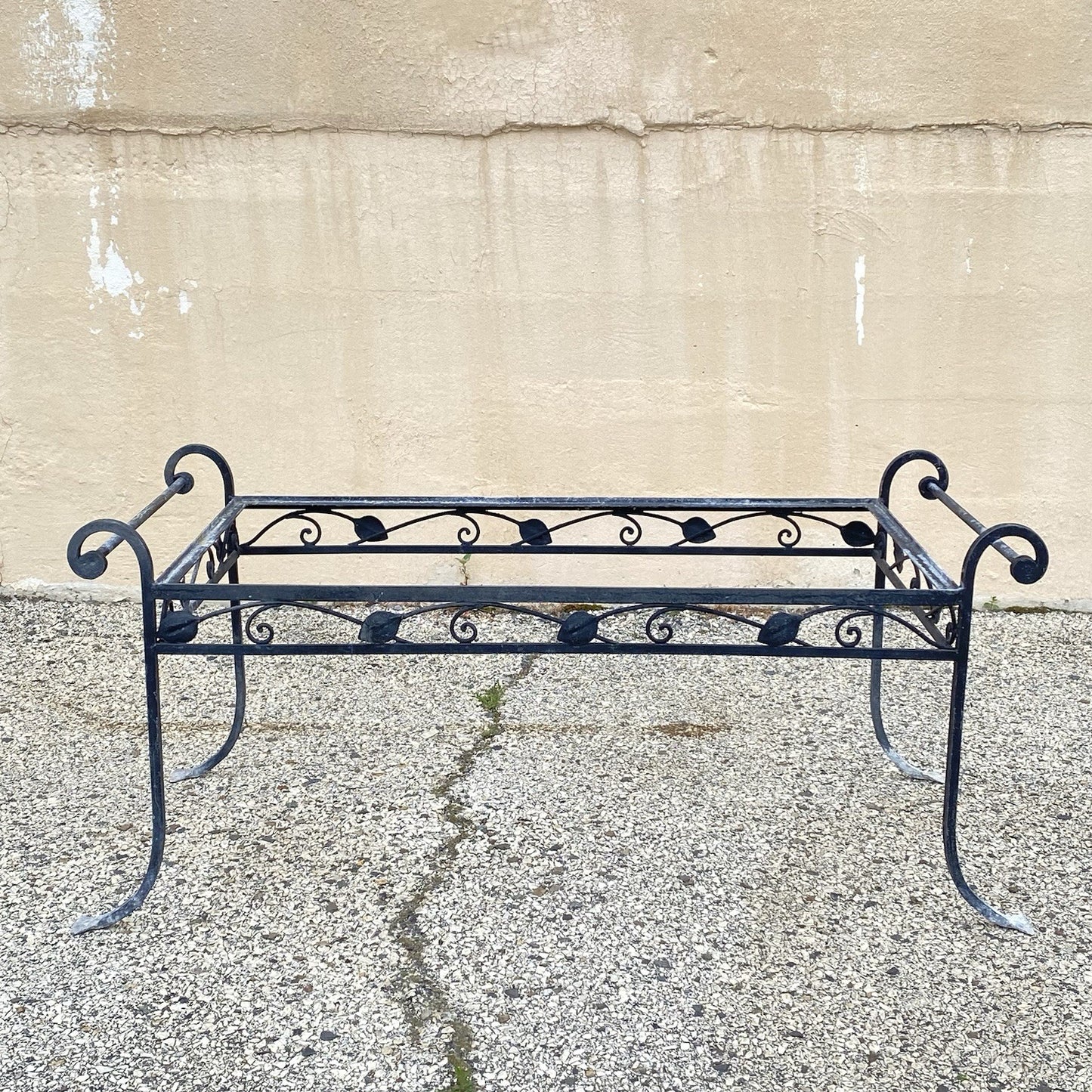 Vintage Salterini Art Nouveau Wrought Iron Garden Patio Sofa Chair Set - 4 Pcs
