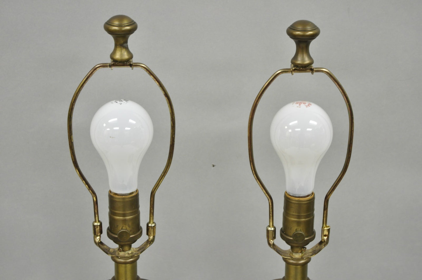 Vintage Bombay Co. Cut Crystal Glass Jardiniere & Brass Table Lamps - a Pair
