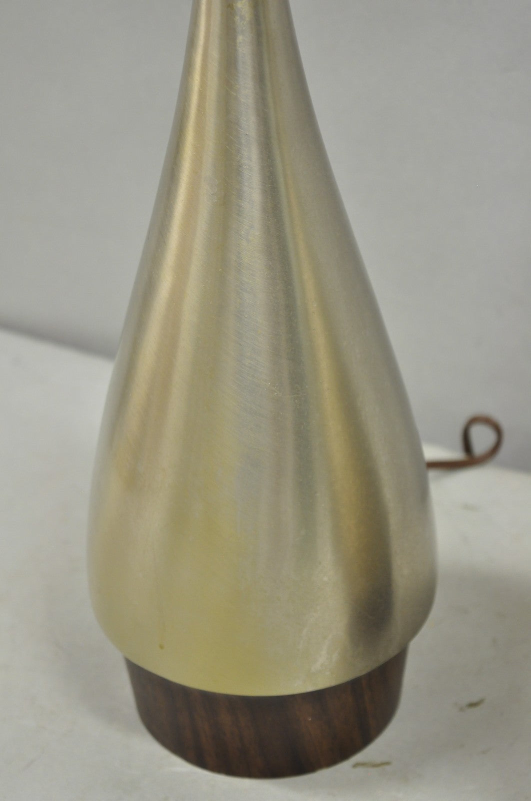 Vintage Mid Century Modern Sculptural Brushed Metal Table Lamps by Laurel - Pair