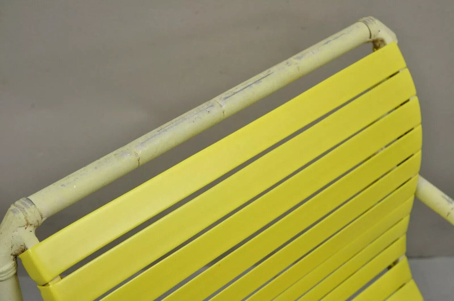 Vintage Faux Bamboo Aluminum Yellow Hauser Pool Patio Dining Chairs - Set or 4