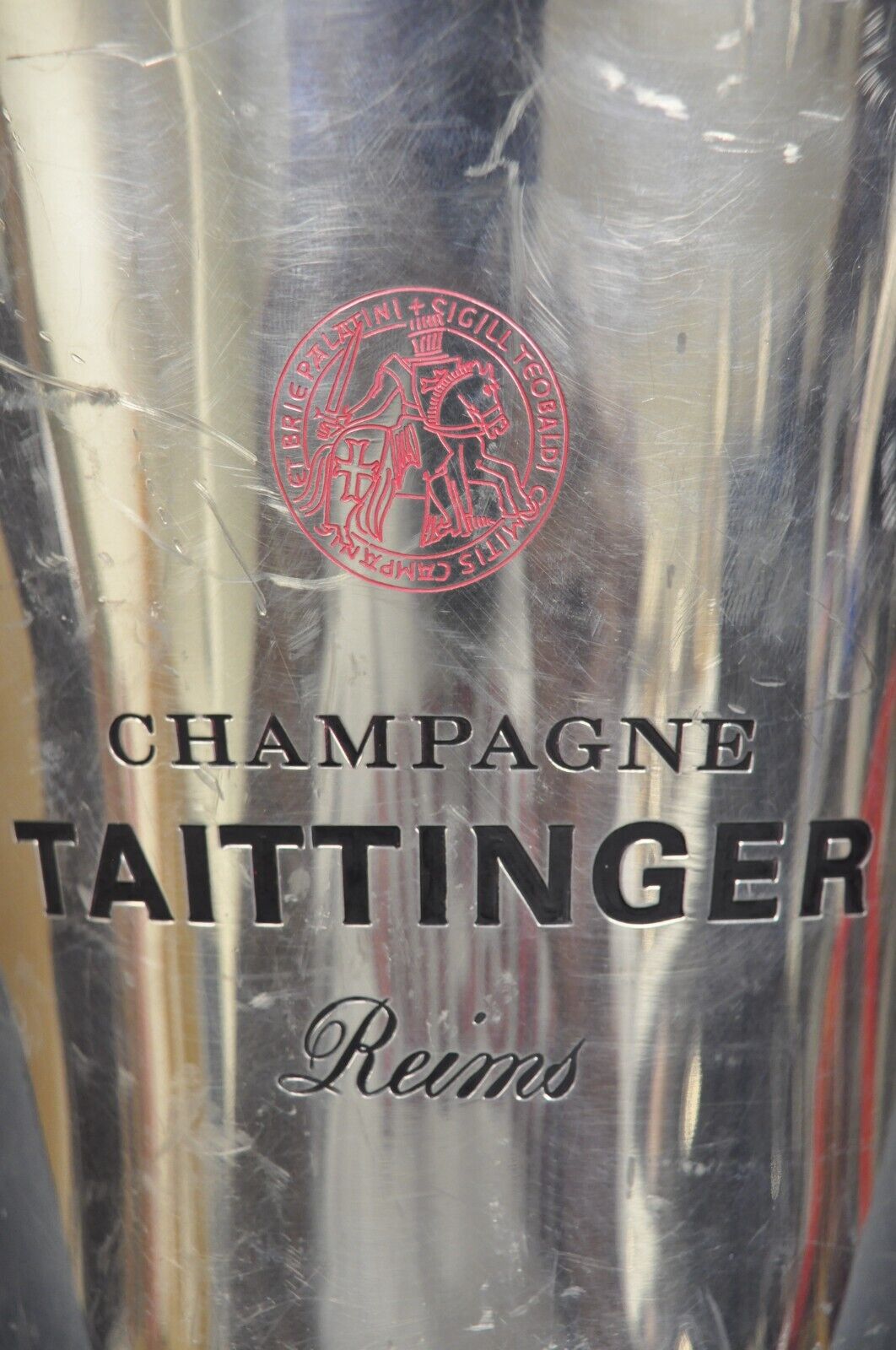 Taittinger Reims French Polished Aluminum Champagne Chiller Ice Bucket by Etain