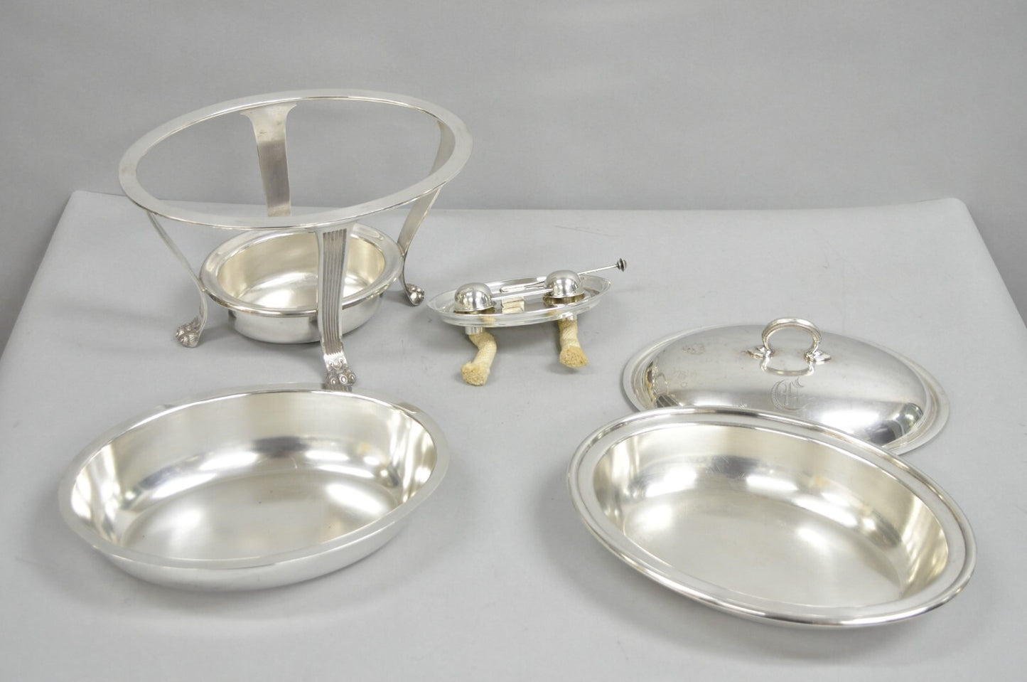 Antique Gorham English Regency Edwardian Silver Plated Chafing Dish Warmer