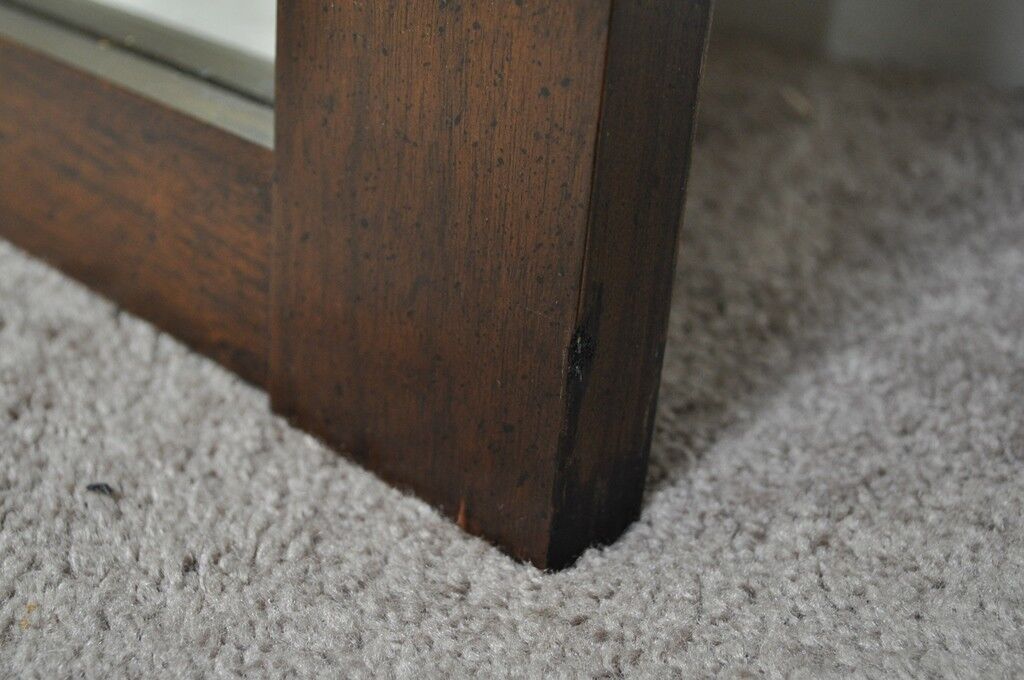 Lane Brutalist Cubist Vintage Mid Century Modern Walnut Rectangular Mirror
