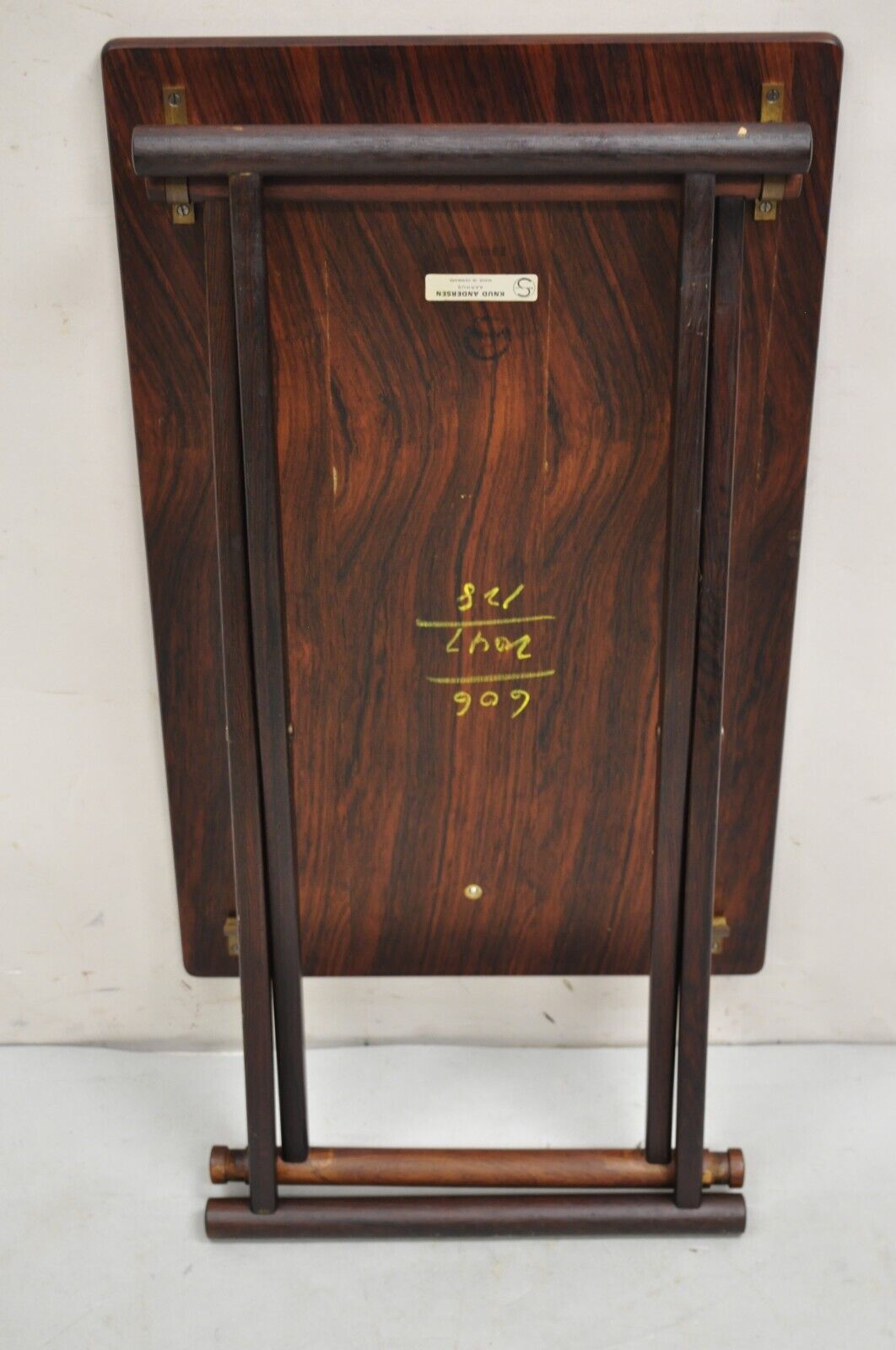 Knud Andersen Mid Century Modern Danish Rosewood Folding Side Table for Aarhus