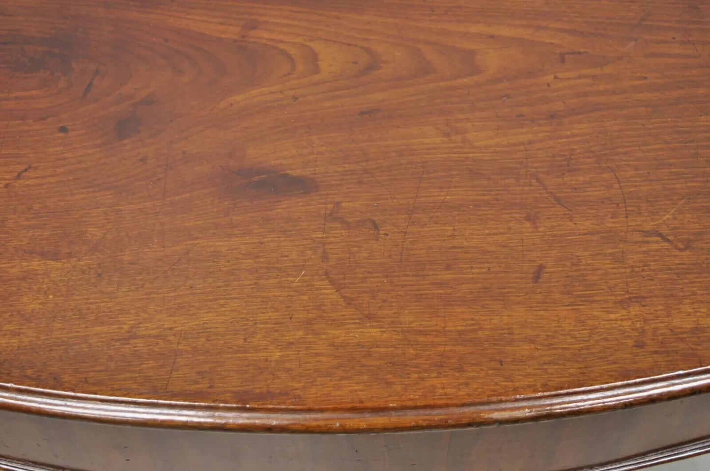 English Edwardian Mahogany 2 Drawer Demilune Sideboard Console Table Server