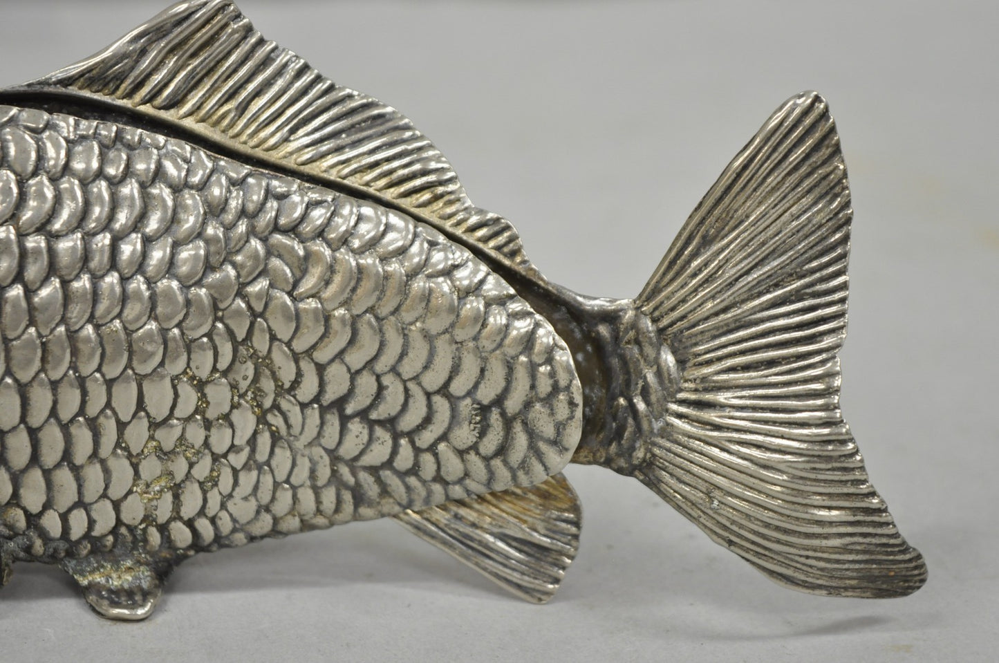 Vintage Italian Hollywood Regency Silver Plated Figural Koi Fish Napkin Holder