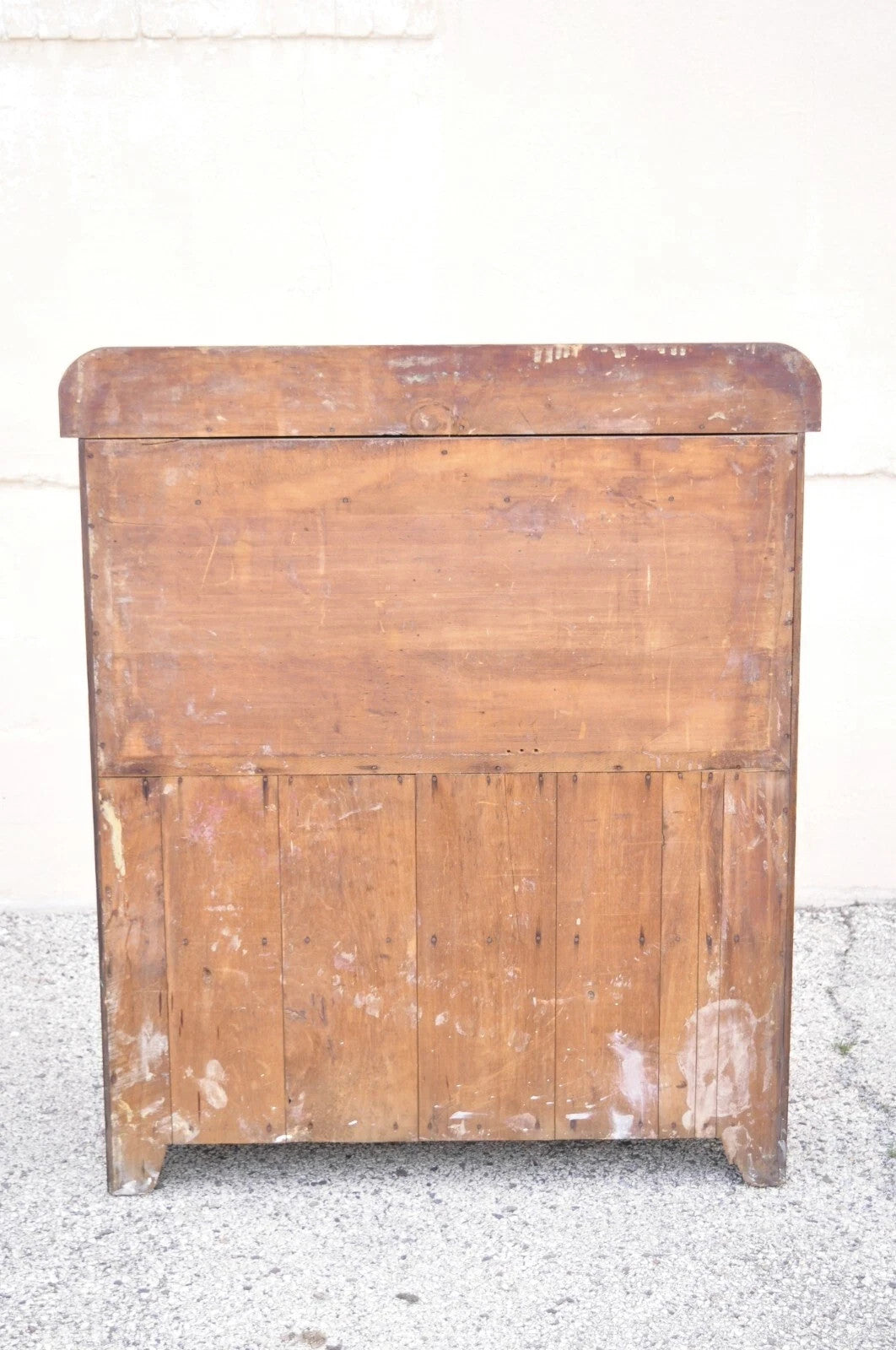 Antique American Colonial Primitive Pine Wood Stepback Drysink Hutch Cupboard